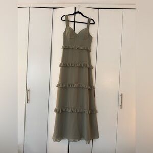 Revelry Silver Sage Sloane Chiffon Dress